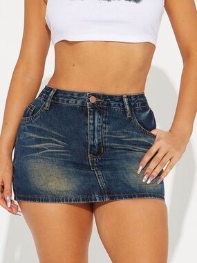 Ivy Denim Micro Mini Skirt - Dark Wash